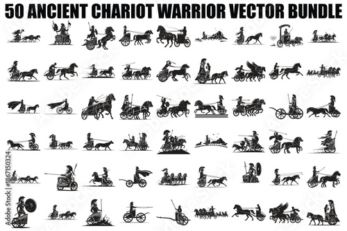 Ancient Chariot Warrior Vector Bundle