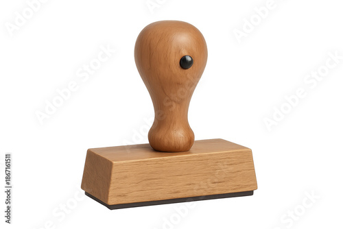 Wooden manual rubber stamper for office document marking