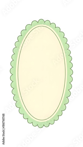 Oval frame with a decorative border on a white background design