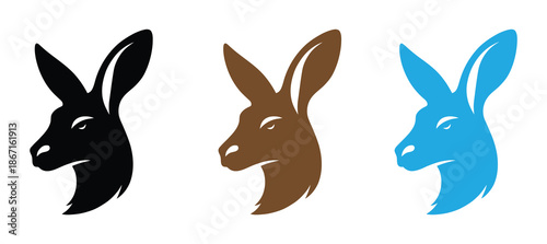 donkey animal abstract logo modern style. Donkey head silhouettes. donkey animal abstract logo modern style. 