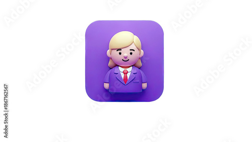 3D Cartoon Businesswoman Icon