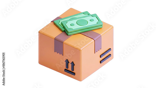 Cardboard Box with Money