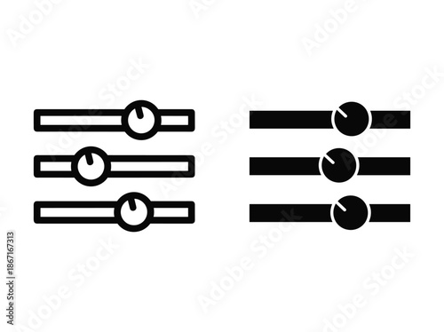 Slider control icons in different states