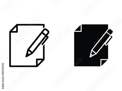Pencil icon on paper illustration