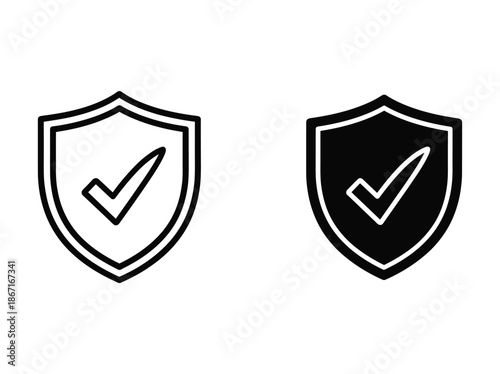 Shield icon with checkmark symbolizing security and approval