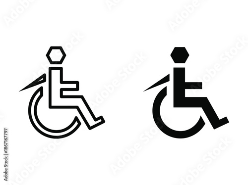 Accessible icon for disabled person in wheelchair