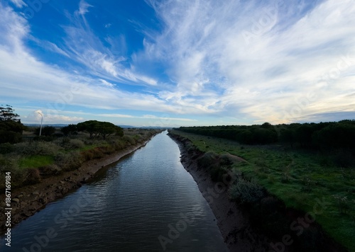 Wallpaper Mural Picturesque landscape with trees, river and sky Torontodigital.ca