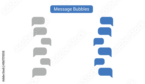Blue and gray message bubbles for chat and communication