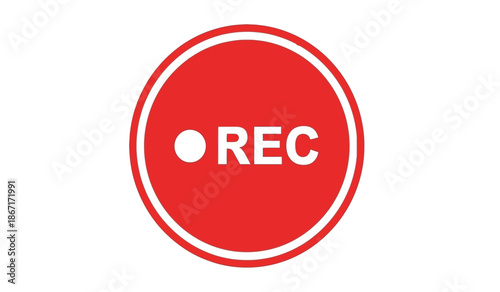 Red circle with rec text in white
