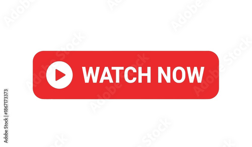 Red play button with watch now text