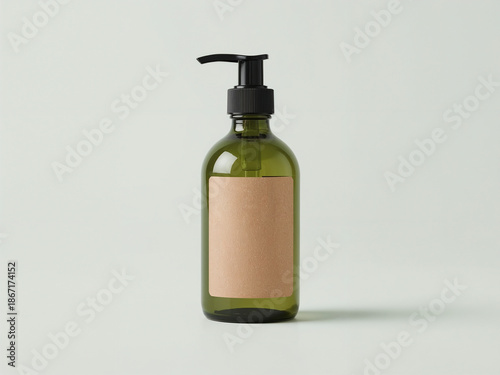 Eco Friendly Cosmetic Bottle with Natural Kraft Label and Green Aesthetic
