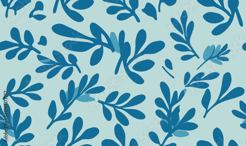 Floral pattern made from abstract organic leaf shapes. Seamless modern pattern