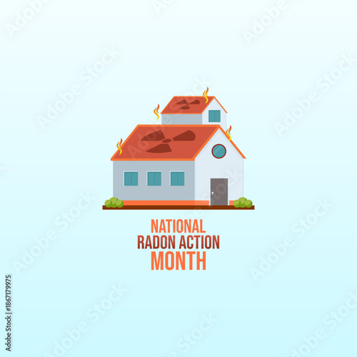 Vector graphic of National Radon Action Month for National Radon Action Month celebration.