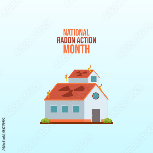 Vector graphic of National Radon Action Month for National Radon Action Month celebration.
