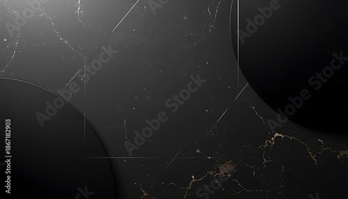 Abstract black and gold marble texture with geometric lines