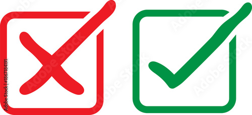 Checkmark and cross icons set