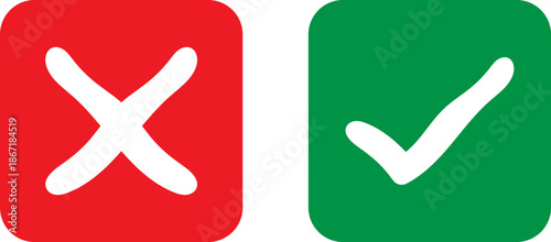 Checkmark and cross icons set