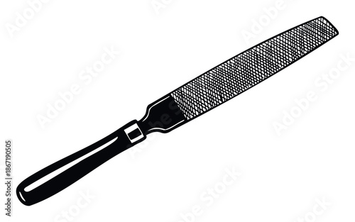 Heavy duty metalworking tool for shaping and smoothing materials, perfect for industrial catalogs, workshop visuals, hardware store promotions, and educational content.