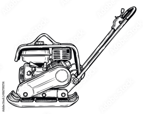 Essential heavy duty vibratory plate compactor machine used for compacting soil, gravel, and asphalt in various construction and landscaping projects.