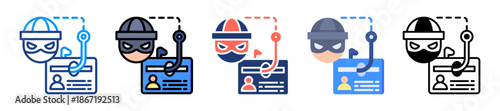 Identity Theft Icon Sheet Multiple Style Collection 