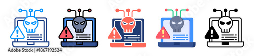 Cyber Threat Icon Sheet Multiple Style Collection 