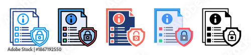 Information Security Icon Sheet Multiple Style Collection 