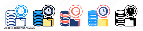 Data Retention Icon Sheet Multiple Style Collection 