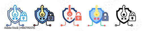 Encryption Key Icon Sheet Multiple Style Collection 
