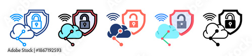 Secure Transmission Icon Sheet Multiple Style Collection 