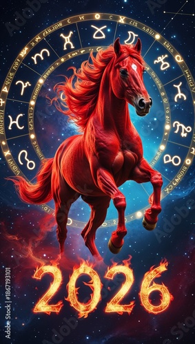 year of the horse on a white background