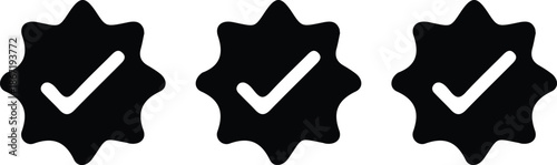 black check mark three icon set vector illustration design 