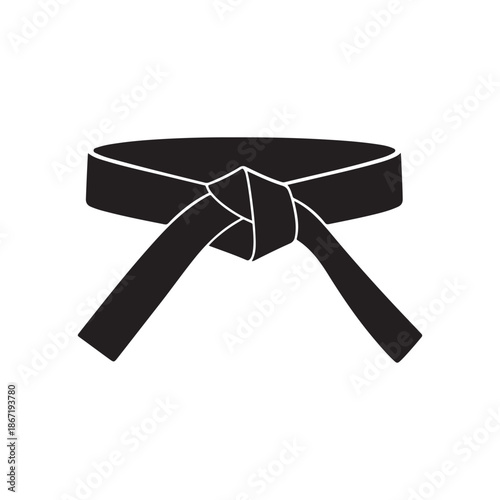 Taekwondo belt silhouette vector flat illustration design on white background
