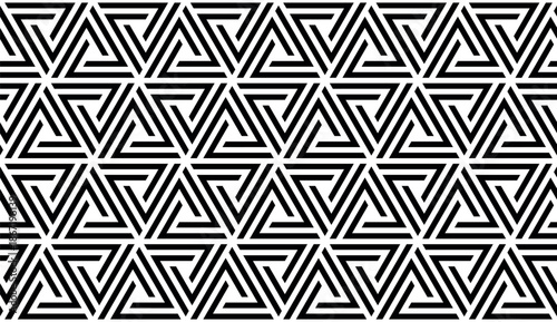 Abstract geometric pattern. A seamless vector background. White and black ornament. Graphic modern pattern. Simple lattice graphic design.