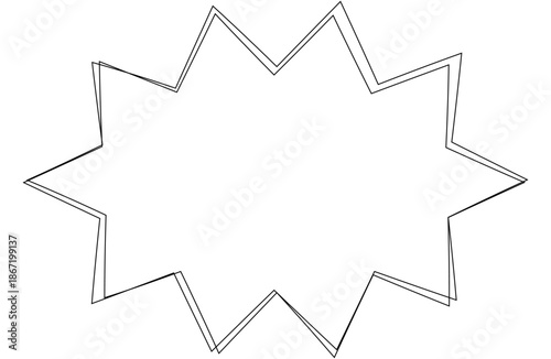 吹き出しのイラスト25【手書き落書き風の二重線】