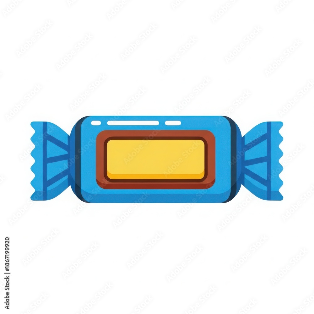 Fototapeta premium Delightful blue candy wrapped in twisted paper