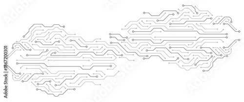 Circuit board technology background. Electronic motherboard. High tech technology geometric