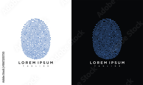 Fingerprint impression on contrasting backgrounds displayed side by side