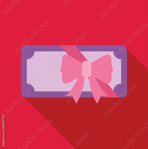Gift certificate with a decorative pink bow for presents, vouchers, and special occasions