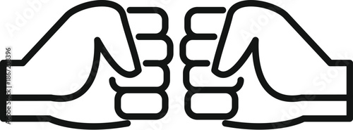 Two hands making a fist bump gesture, symbolizing a friendly greeting or agreement