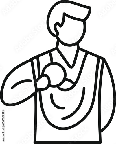 Father carrying a baby in a sling, bonding with the child