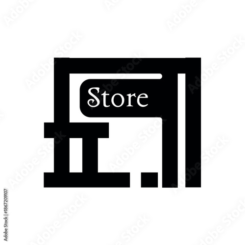 Store icon simple line vector illustration. Editable stroke modern style.