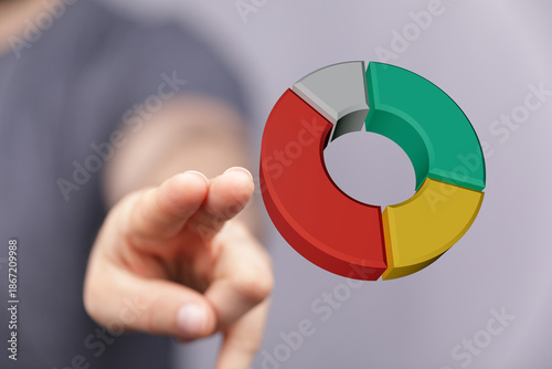 Hand pointing towards a 3D ...