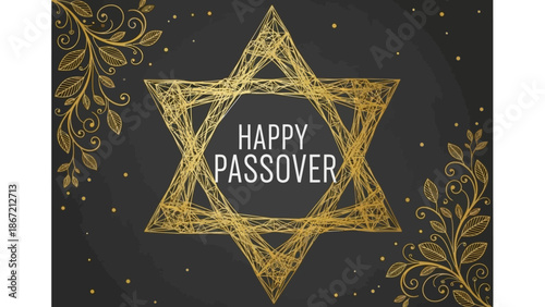 Happy Passover Star of David Greeting Card.