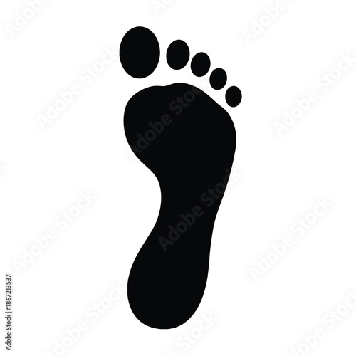 Vector illustration icon a black silhouette of a human footprint on a pure for use in various design projects and applications