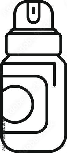 Spray bottle with a cap and label outline, representing hygiene and refreshing products