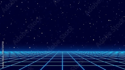 Infinite grid in cosmic depth illustration