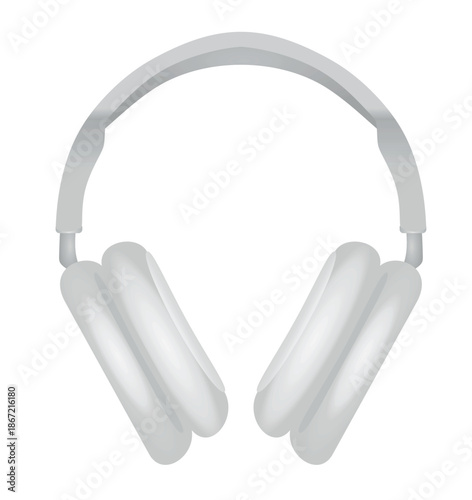 White wireless headphones. vector illustration