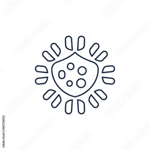 Minimalist Artistic Representation of a Virus or Microorganism with Simple