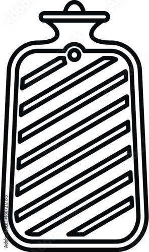 Hot water bottle outline icon symbolizing warmth, comfort, and pain relief