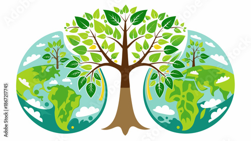 Tree of life on earth Vector